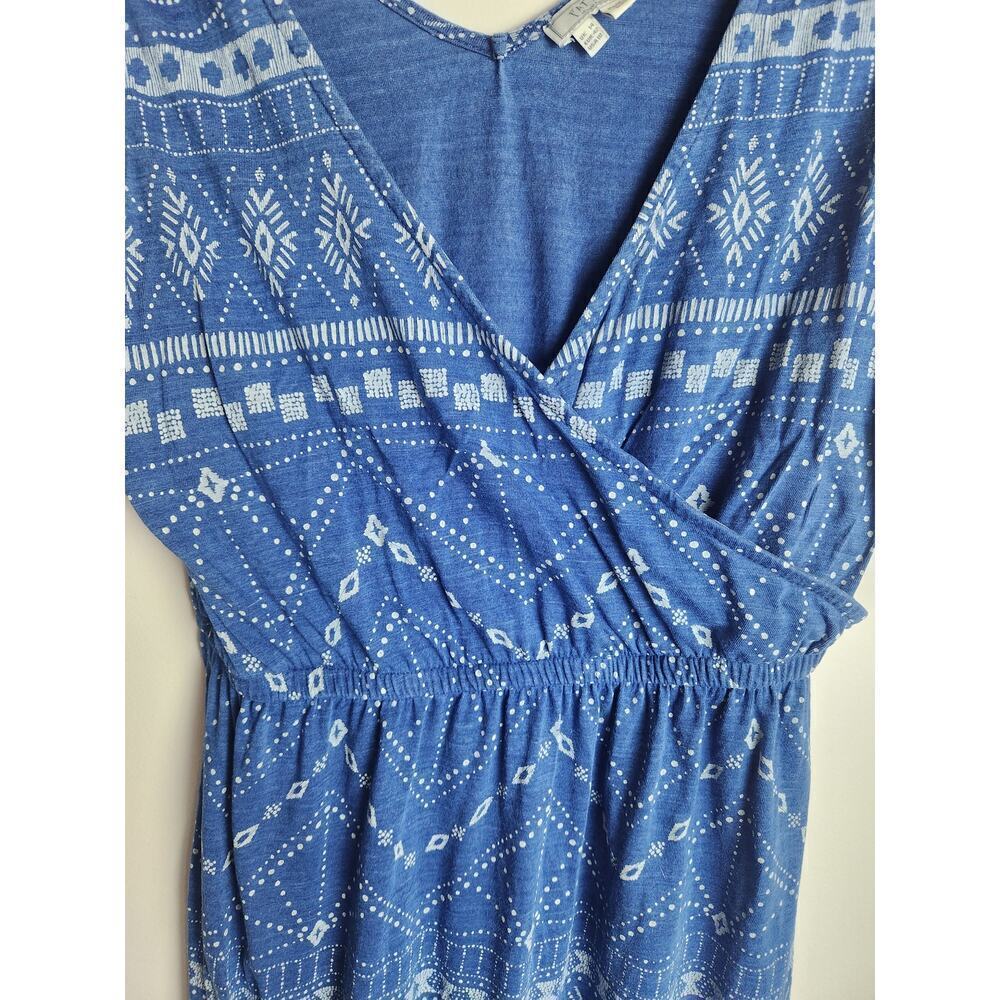 Fatface printed Midi Dress us sz 10 cotton eco natural beachy boho vacation - Picture 2 of 8